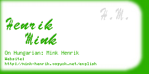 henrik mink business card